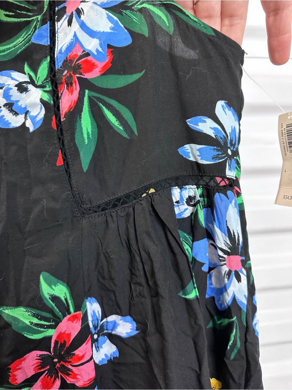 OLD NAVY Black Floral Sleeveless Dress - Picture 5 of 11